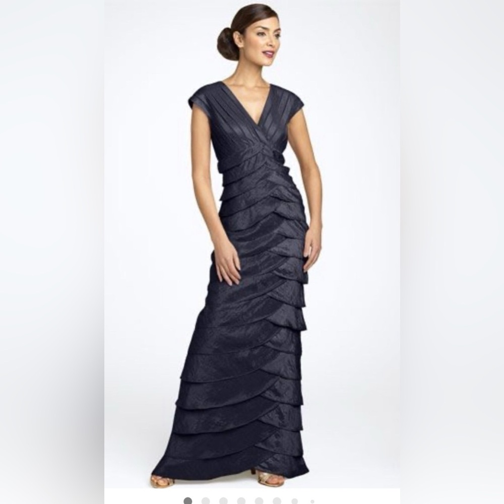 Adrianna Papell Black Tiered Ruffle Mini Dress - Picture 2 of 8